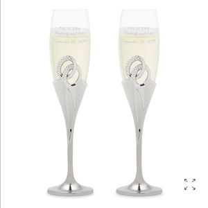things remembered • double rings silver toasting flutes